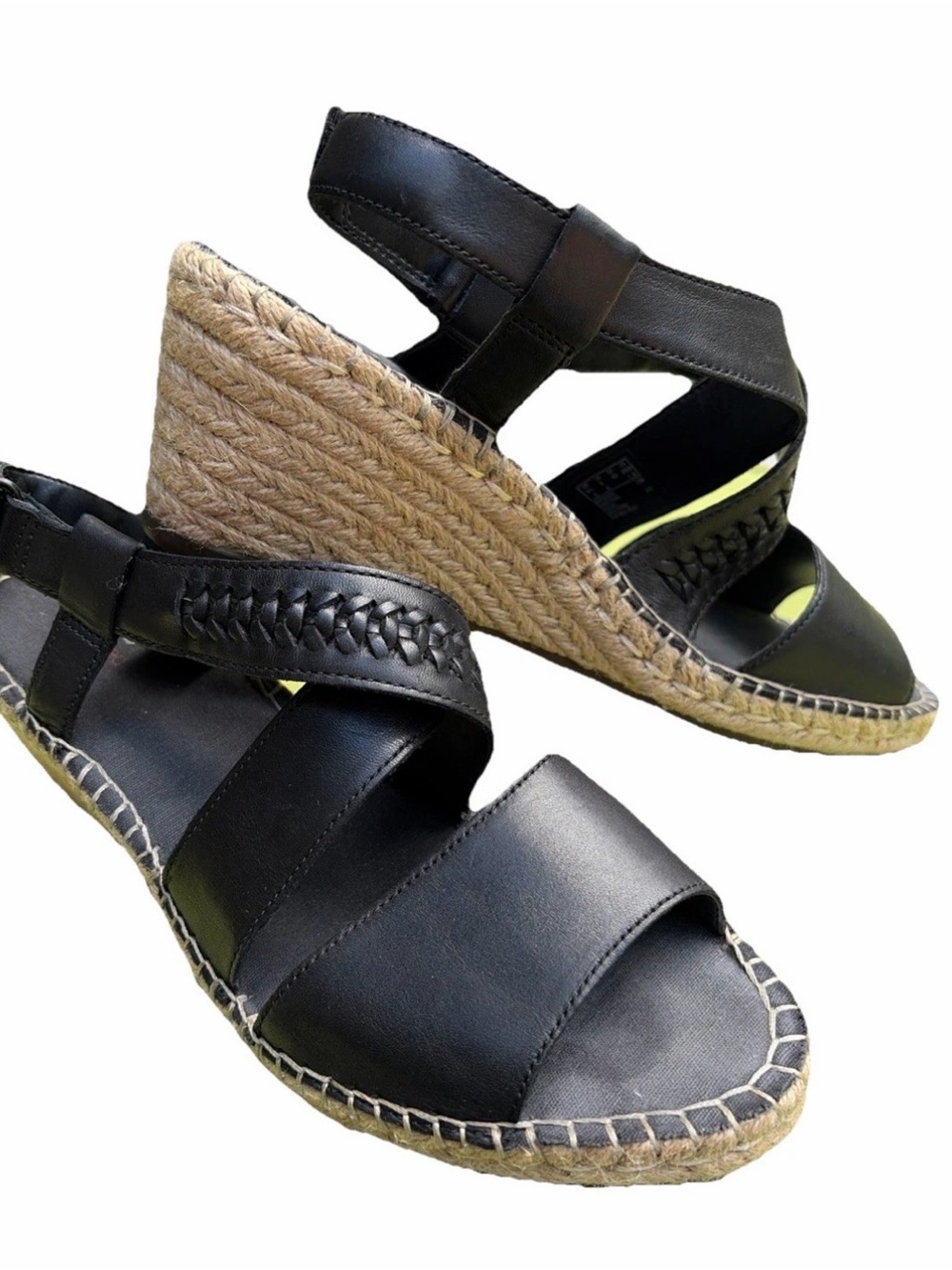 Clarks Women's Petrina Bay Wedge Sandal- Black Size 9 EC